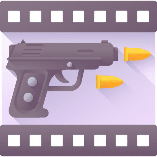 Action movie entertainment weapons recording icon Action movie entertainment weapons recording icon