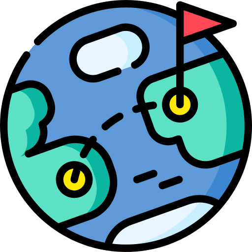 Earth global map trip icon