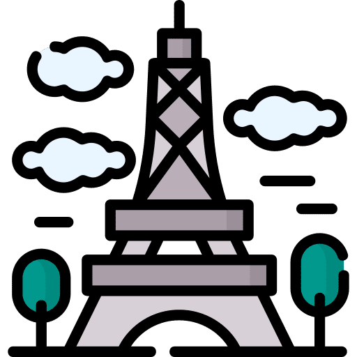 Paris architecture and city travel landmark icon Paris architecture and city travel landmark icon