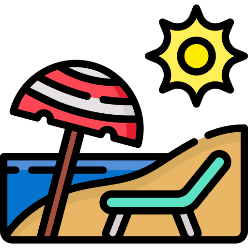 Beach beach sun sunbed icon Beach beach sun sunbed icon