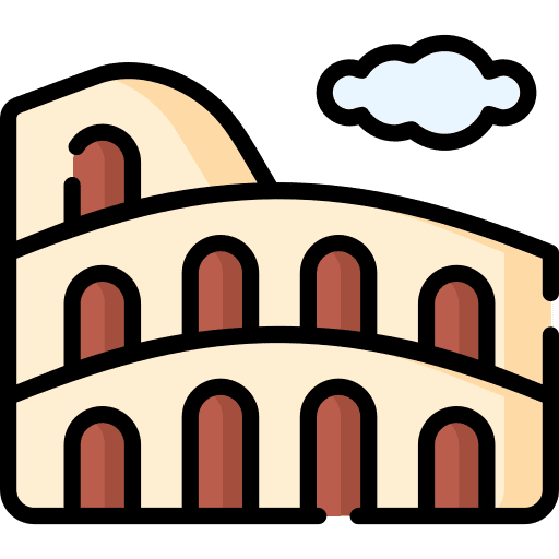 Rome architecture and city building colosseum icon Rome architecture and city building colosseum icon