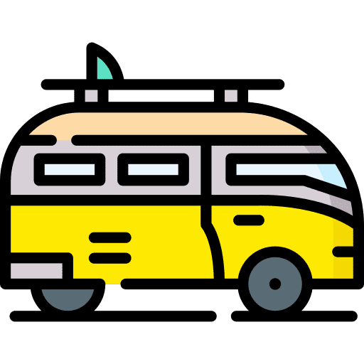 Van holidays automobile travel icon Van holidays automobile travel icon