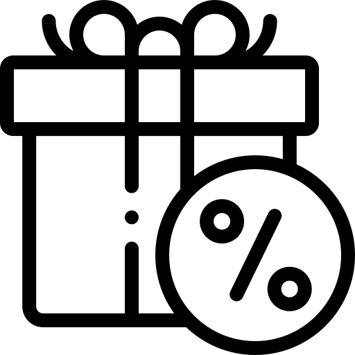 Gift box commerce and shopping discount offer icon