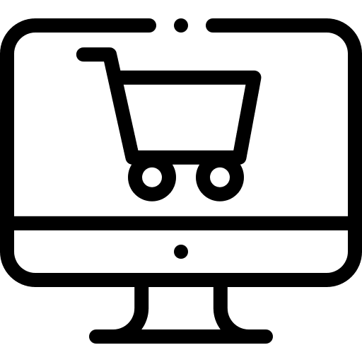 Online shop monitor commerce and shopping screen icon