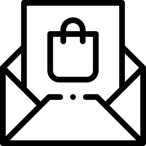 Email commerce and shopping promotion shopping bag icon