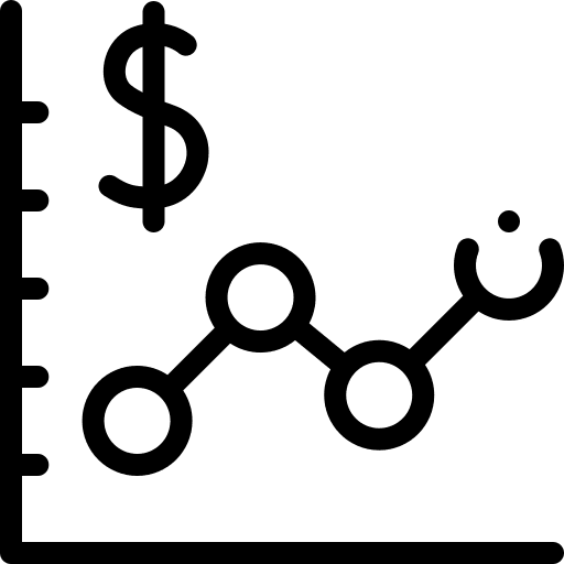 Line graph statistics increase line chart icon