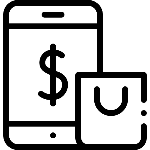 Mobile payment bank commerce and shopping mobile phone icon