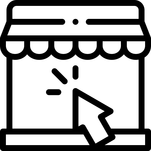 Online shop computer online shop commerce and shopping icon