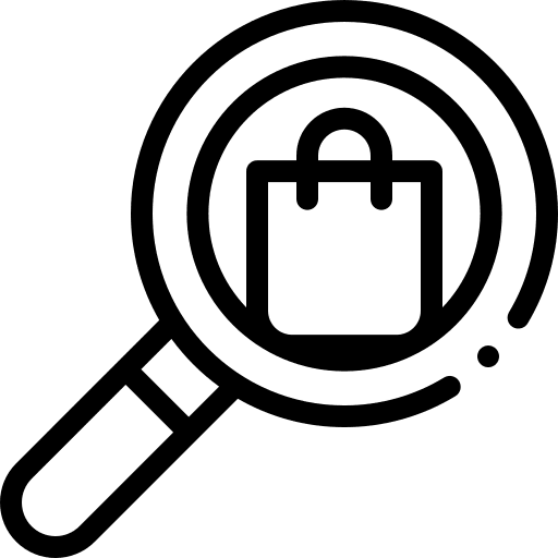 Search shopping bag supermarket find icon