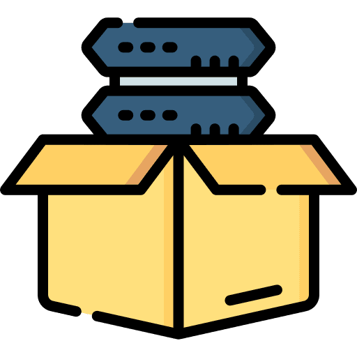 Data storage box technology package icon