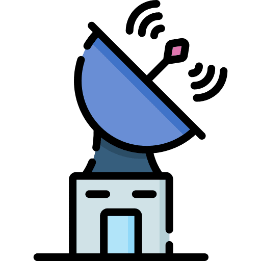 Satellite dish communications wireless connectivity satellite station icon