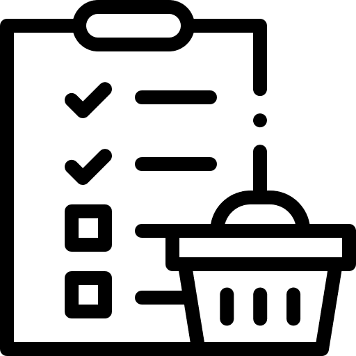 Shopping list criteria checklist shopping center icon