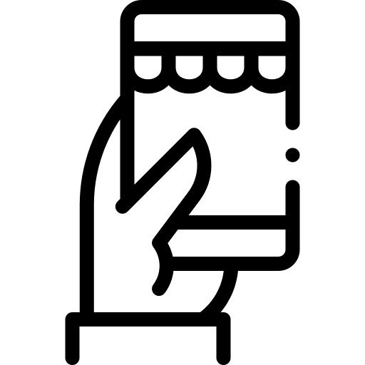 Smartphone smartphone commerce and shopping hand icon