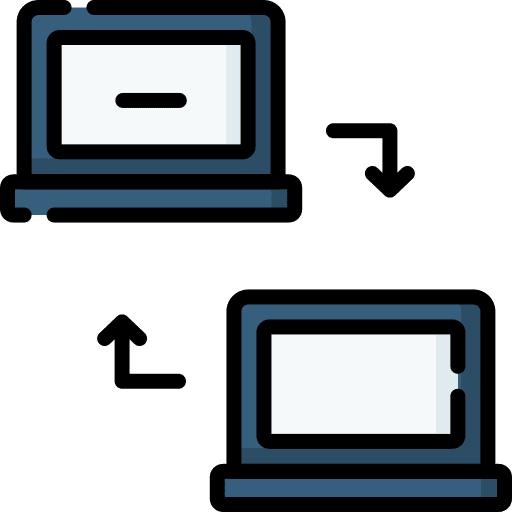 Data transfer technology seo and web monitor icon Data transfer technology seo and web monitor icon