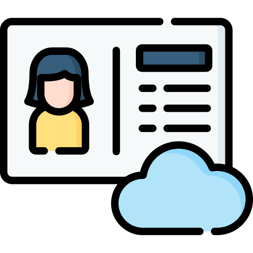 Identity user information computing icon Identity user information computing icon