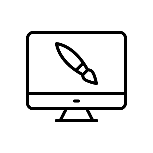 Desktop desktop computer painting icon Desktop desktop computer painting icon