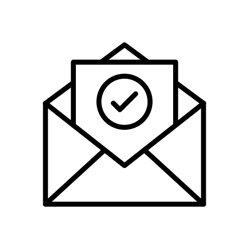 Mail paper tick message icon Mail paper tick message icon