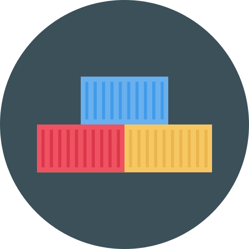 Container cargo shipping and delivery logistics icon