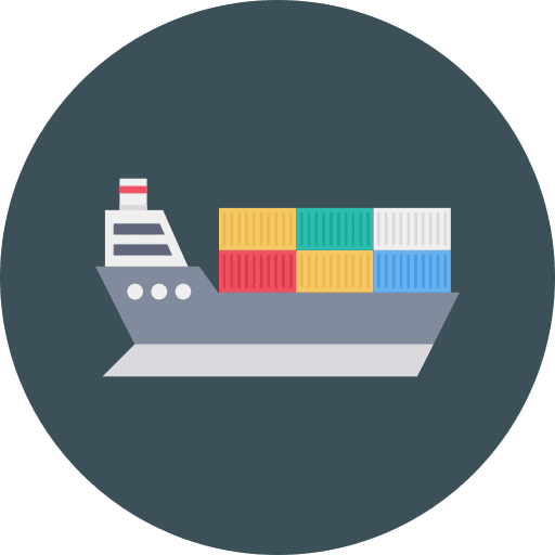 Container shipping and delivery logistics cargo icon
