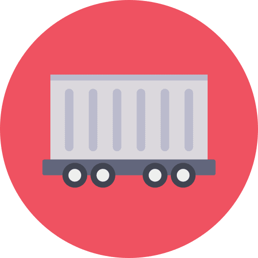 Container shipping and delivery vehicle container icon