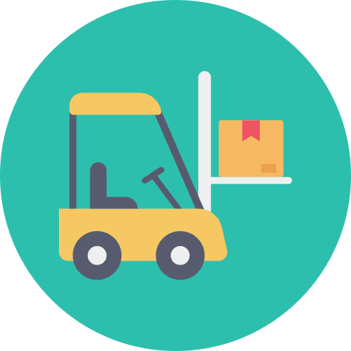 Forklift industry freight transportation icon