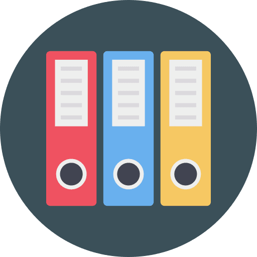 Document archive office files and folders icon