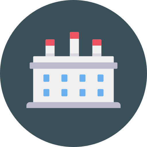 Factory architecture and city factory building icon
