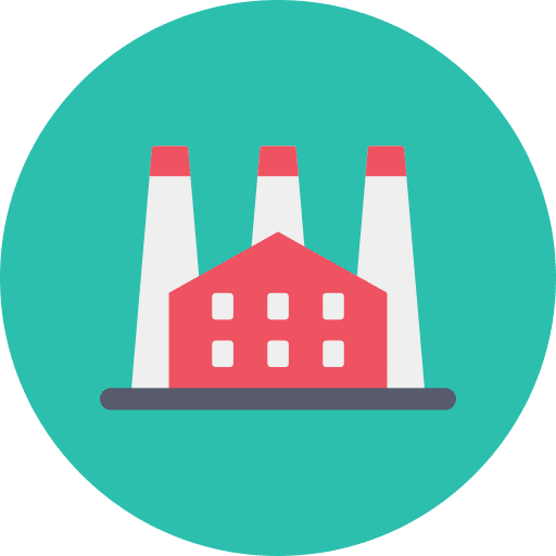 Factory building factory architecture and city icon