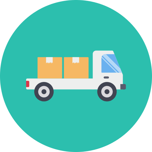 Lorry delivery truck shipping and delivery icon