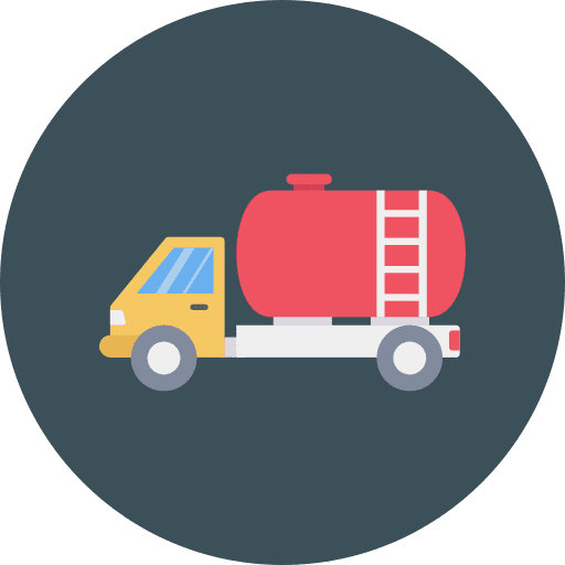 Oil truck gas transportation vehicle icon
