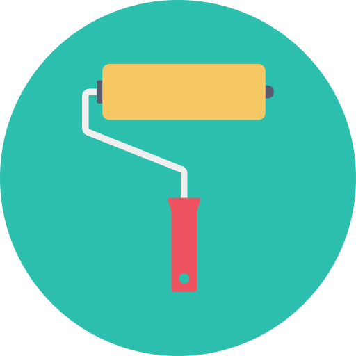 Paint roller construction and tools industry paint roller icon