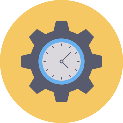 Time management configuration time management cogwheel icon