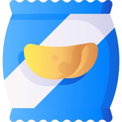 Chips package junk food snacks icon Chips package junk food snacks icon