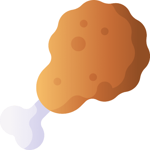 Fried chicken junk food fast food food and restaurant icon Fried chicken junk food fast food food and restaurant icon