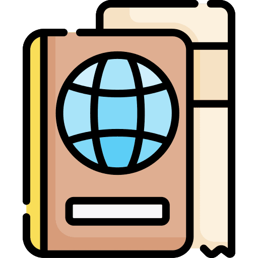 Passport visa travel boarding pass icon Passport visa travel boarding pass icon
