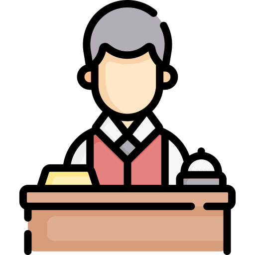 Receptionist reception travel check in icon Receptionist reception travel check in icon