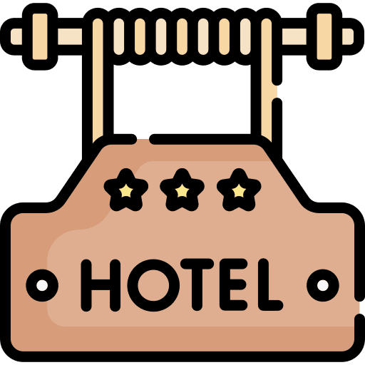 Hotel sign signaling vacation travel icon Hotel sign signaling vacation travel icon