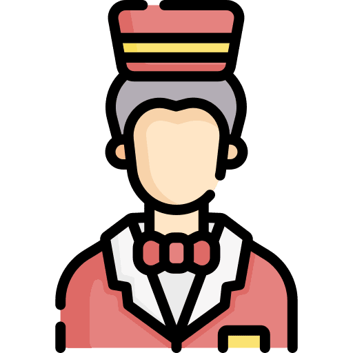 Bell boy user caucasian services icon Bell boy user caucasian services icon