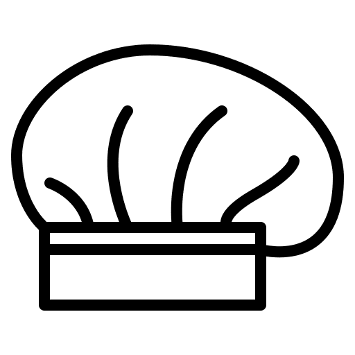 Chef hat cooking equipment food and restaurant cooking icon