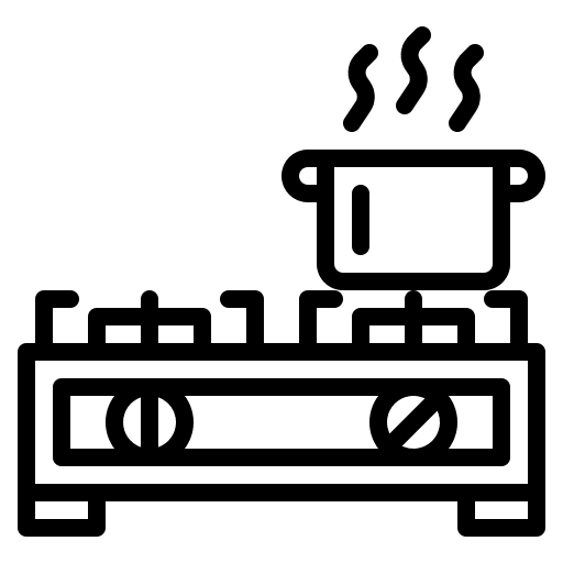 Cooking stove kitchen utensils furniture and household stove icon