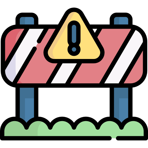 Block warning warning sign road barrier icon