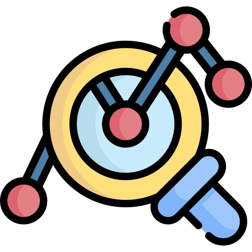 Analysis business and finance loupe chart icon