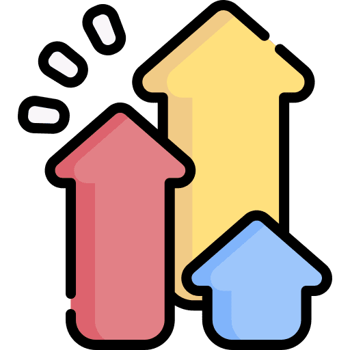 Growth up bar graph growth icon