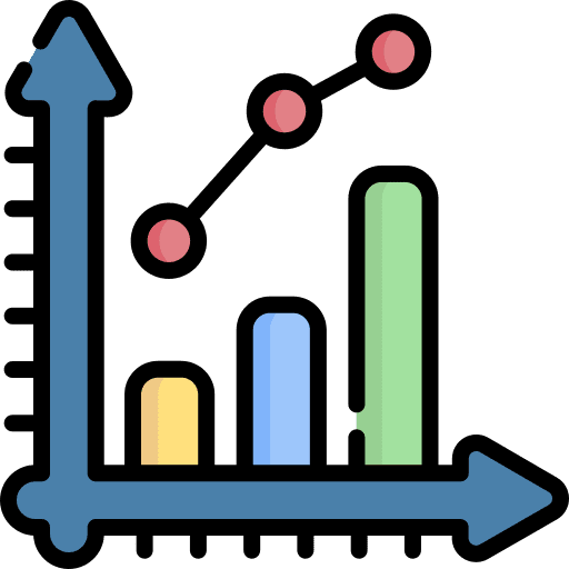Bar chart report analytics line chart icon