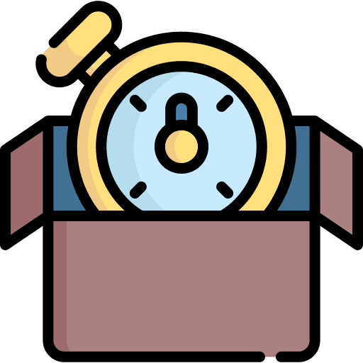 Time process cardboard project icon