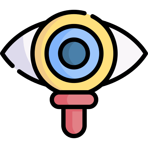 Vision magnifying glass eye marketing icon