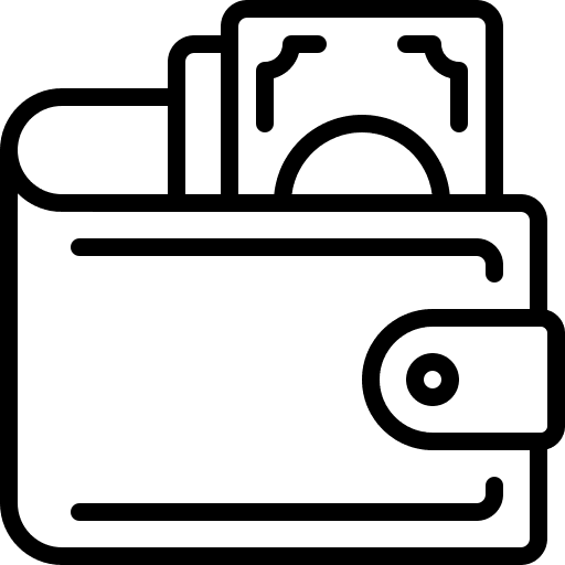 Wallet billfold banknotes business and finance icon