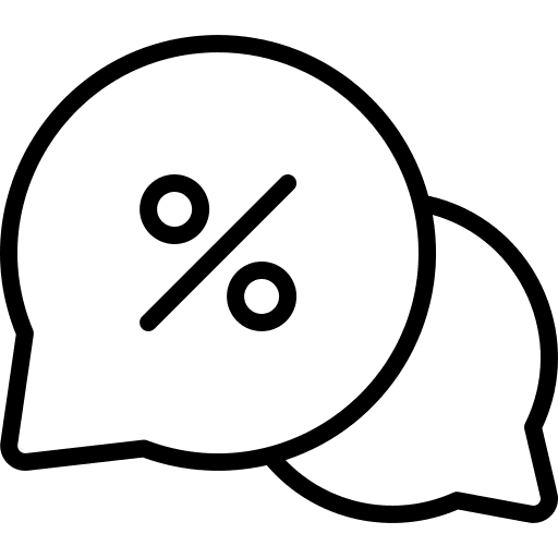 Discount chat bubble discount communications icon Discount chat bubble discount communications icon