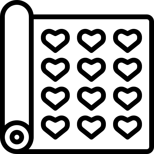 Gift wrap paper heart birthday and party icon Gift wrap paper heart birthday and party icon