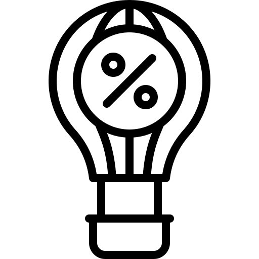 Hot air balloon travel transportation percentage icon Hot air balloon travel transportation percentage icon